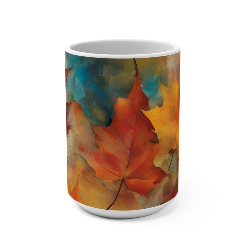 Abstract Emotion Mug 15oz - Autumn Nostalgia Coffee Cup, Colorful Tea Mug, Fall