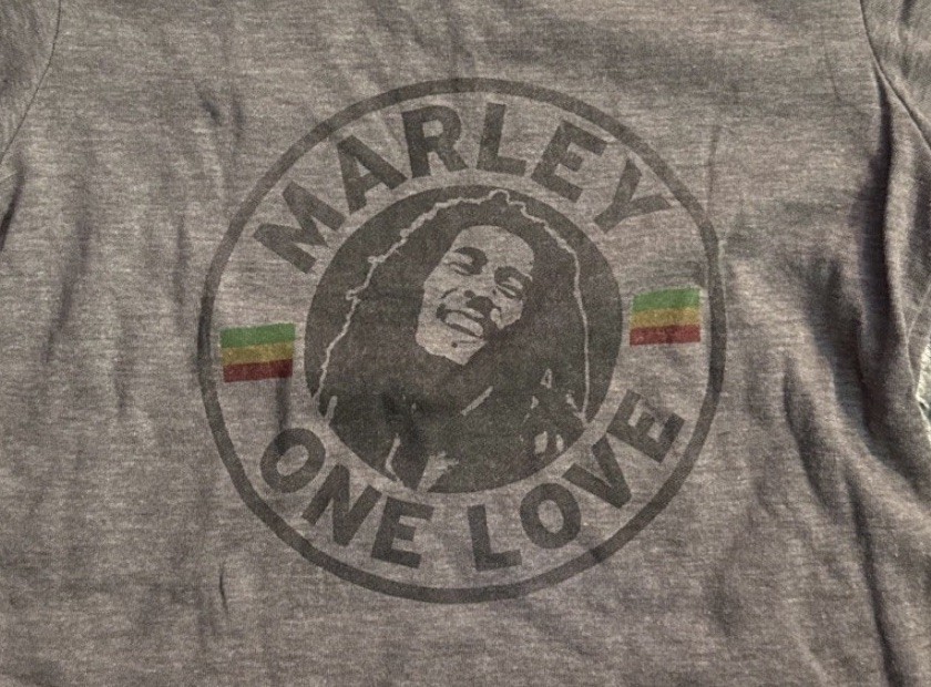 Bob marley Tshirt size 2T, unisex super cute, Gray Bob Marley, ONE LOVE.