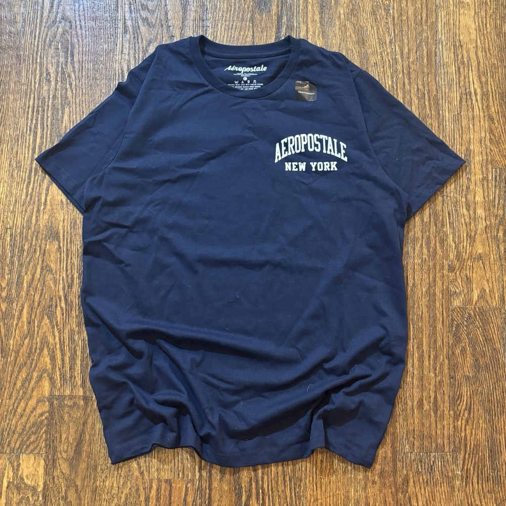 Aeropostale New York City Heavyweight Tee Mens Large Navy Blue Graphic T-Shirt