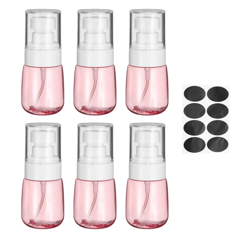 6Pcs Spray Bottles, 30ml/1oz Travel Size Spray Bottle with Labels (Pink/Clear)