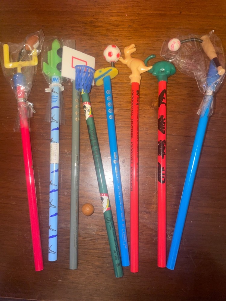 Vintage Sanrio Fancy Pencil with Toppers Lot 1980s