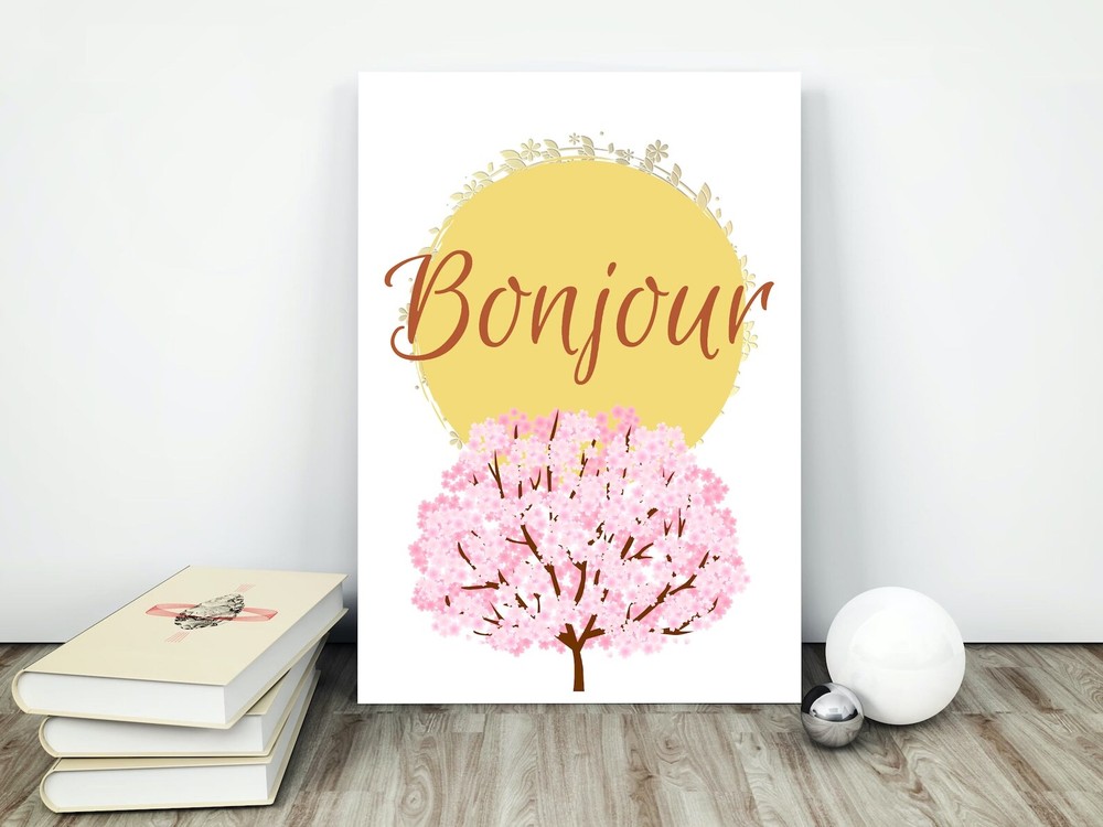 Bonjour Printable Wall Art Positive Wall Art Neutral Wall Art Printable Art