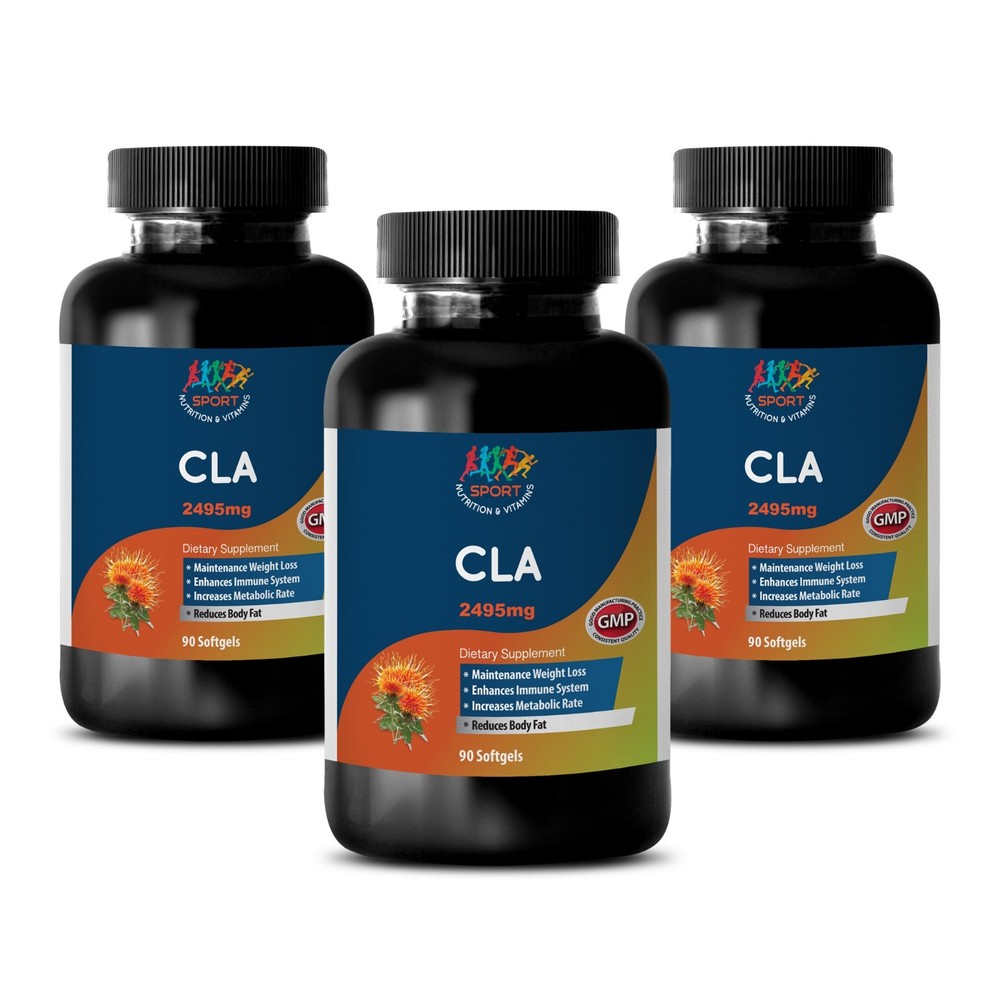 Lean Muscle - CLA 1250mg - Fast Weight Loss - Herbal Supplement - 3 Bot 270 Ct
