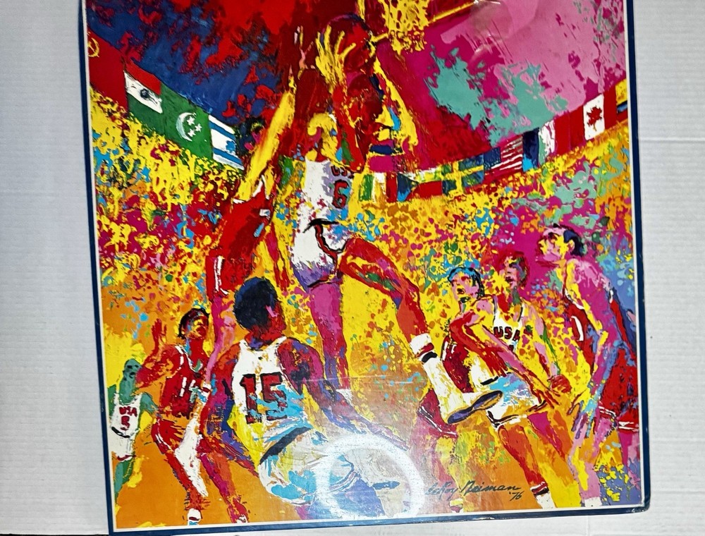 LeRoy Neiman “Olympic Basketball” Signed Artist Proof Serigraph 1976  Vintage