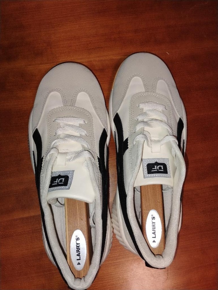 FLORY White Black Low Top Athletic Sneakers Lace Up