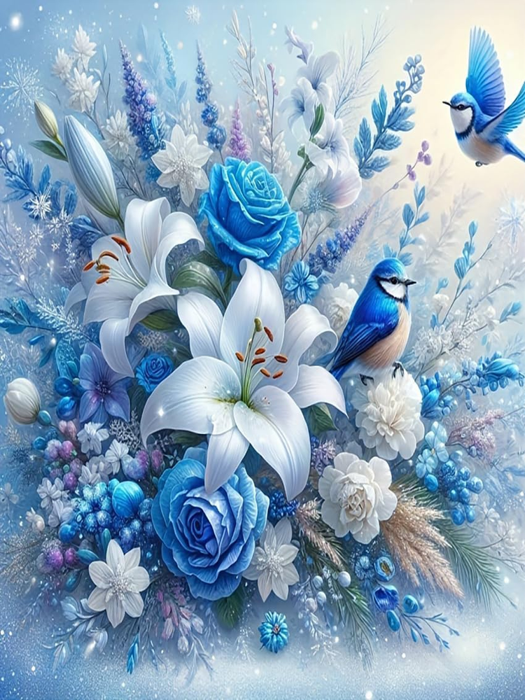 5D Diamond Painting Kits for Adult, Birds Flower Diamond Art Kits for Beginners,