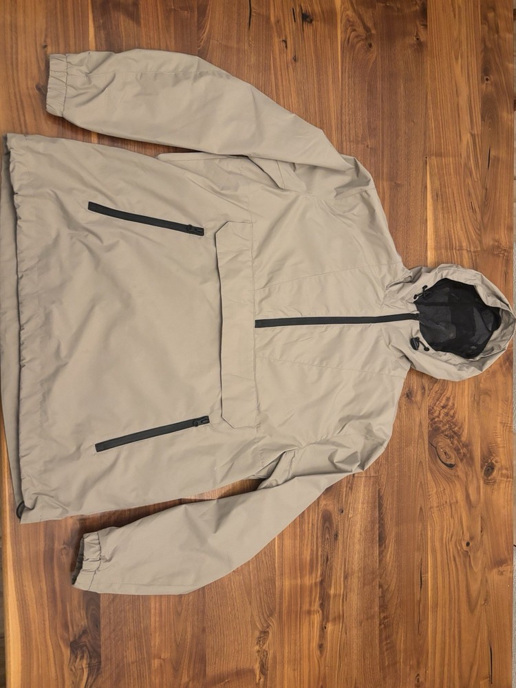 H&M water repellent windproof hooded anorak jacket beige men's M