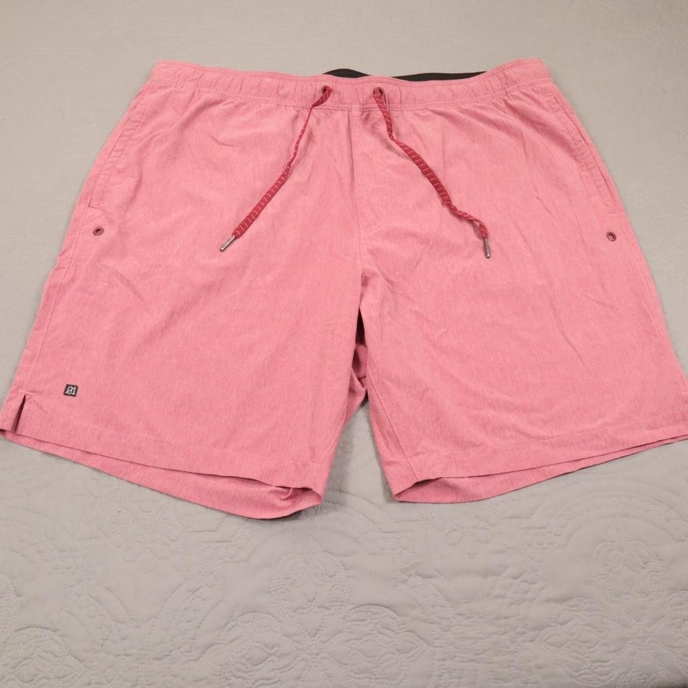 01.ALGO Performance Shorts Mens 2XL Pink Lined Athletic Quick Dry UPF 50 Stretch