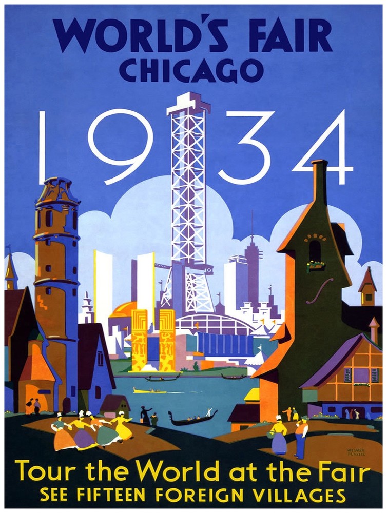 8042.Decoration Poster.Room wall interior design.Chicago Fair.Retro decor art