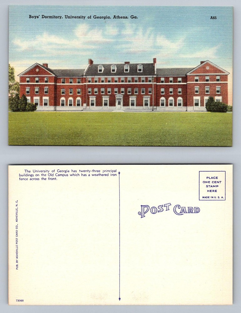 Athens, GA-Georgia, University of Georgia Boys Dormitory Vintage Postcard