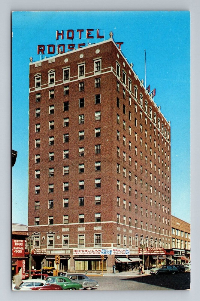 Cedar Rapids IA-Iowa, Hotel Roosevelt, Exterior View, Vintage Postcard