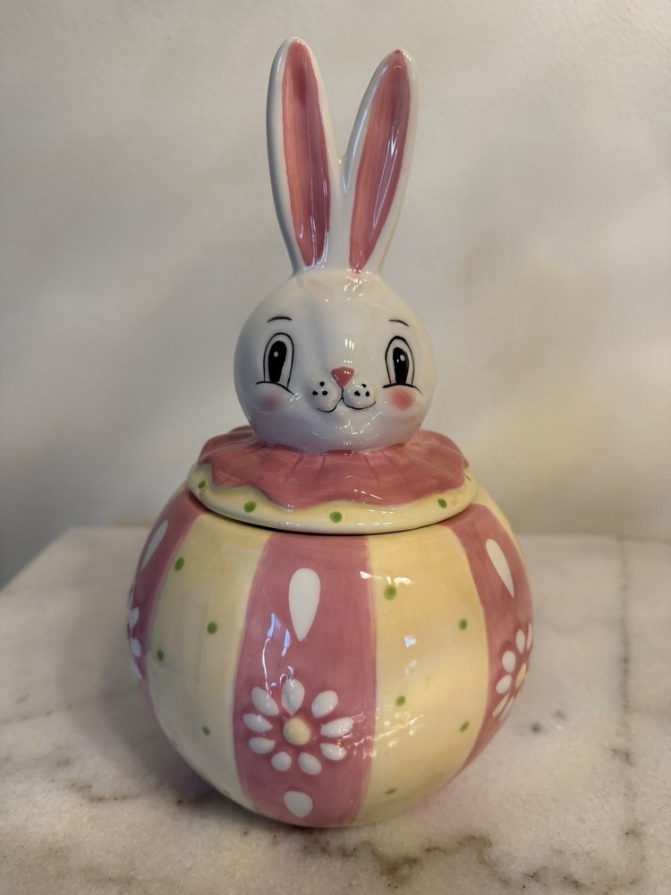 Carnival Cottage by Johanna Parker & Magenta Ceramic Bunny Canister