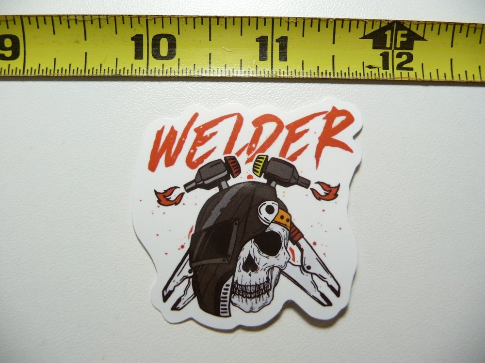 WELDER WELDING MASK TOOLS SKULL DECAL STICKER JOB WORK OCCUPATION