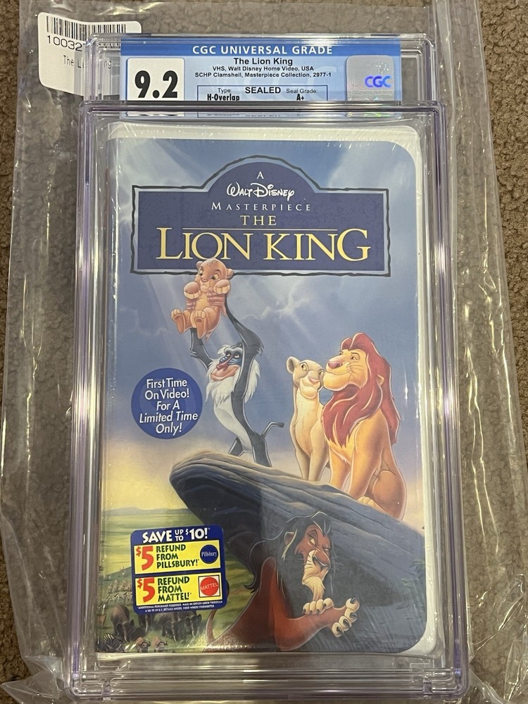 The Lion King Masterpiece Collection Sealed 1995 VHS CGC Graded 9.2 Seal A+