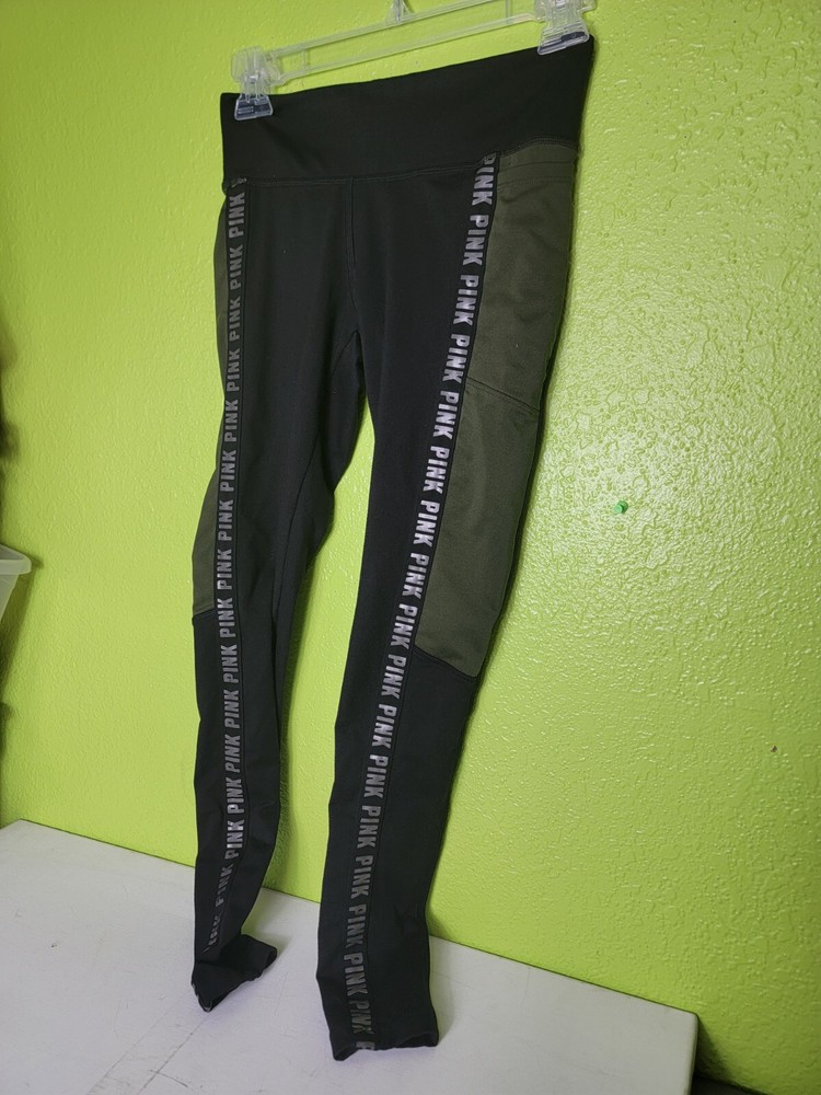 Victoria's Secret PINK Cozy Yoga Legging Black Army Green Size Xs X-Small