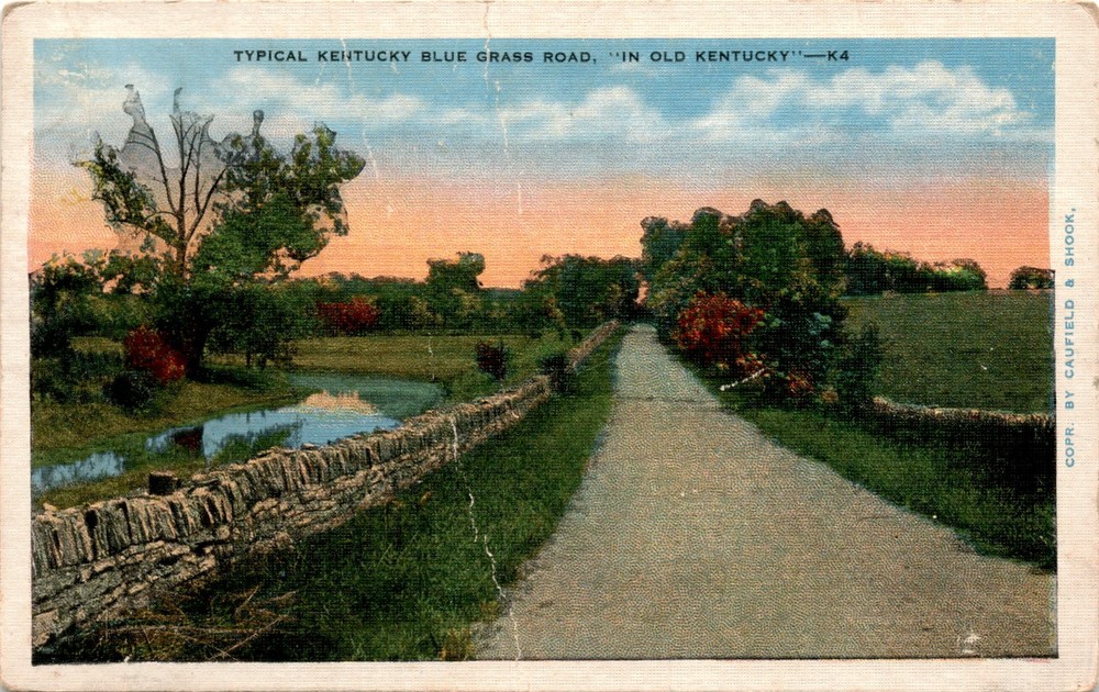 Kentucky, Blue Grass Road, Old Kentucky, Caufield & Shook, E. C Postcard