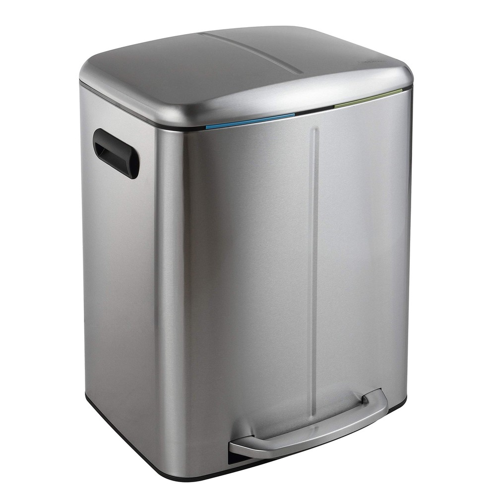 happimess HPM1005A Marco Rectangular 10.5-Gallon Double Bucket Trash Can with...