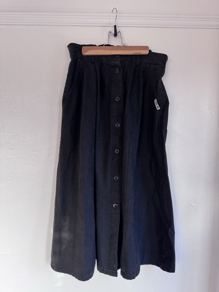 Vintage Women’s Cherokee Cotton Black Skirt with Pockets Size 14 Made In USA