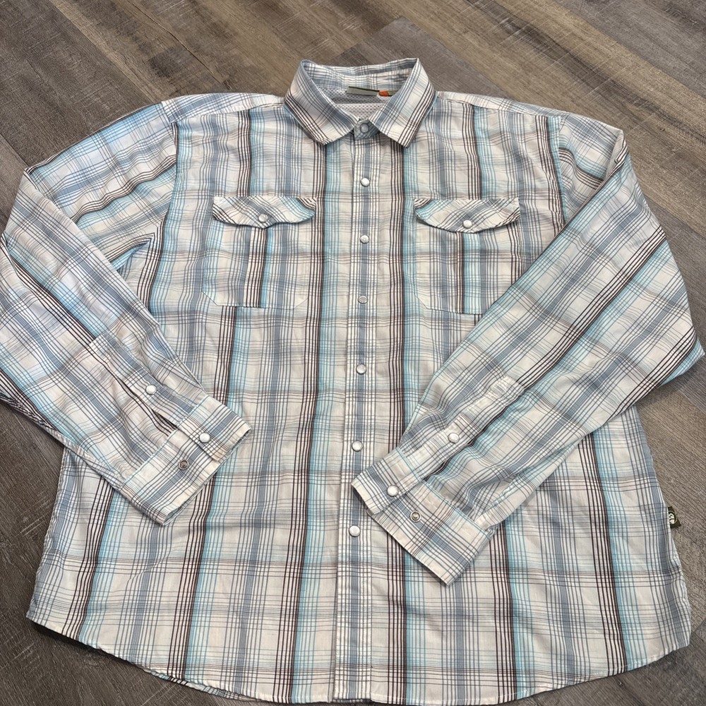 Howler Bros Shirt Mens L Plaid Pearl Snap Vented Outdoors Western Long Sleeve
