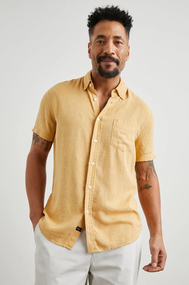 RAILS Men’s Linen Blend Paros Short Sleeve Shirt In Uni-Size XXL