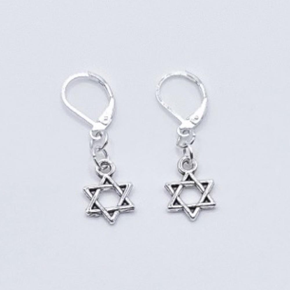 Silver Plated Star Of David Earrings, Jewish Star, Magen David, Judaica Earrings