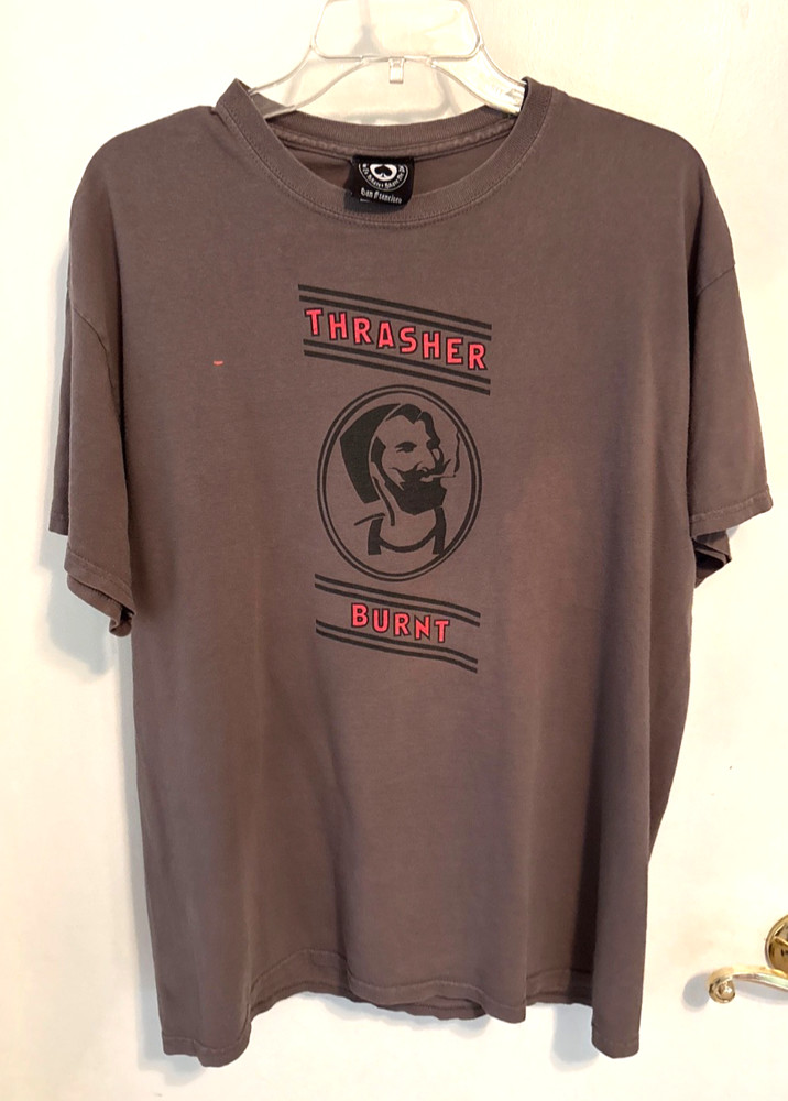 RARE Vintage Thrasher Burnt Spade San Francisco Skate T-Shirt Size L