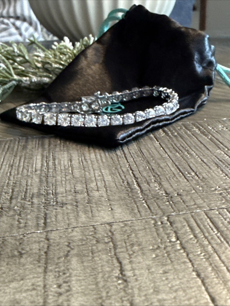 Women's White Gold Plated 5MM Cubic Zirconia Tennis Bracelet by Rachel Glauber