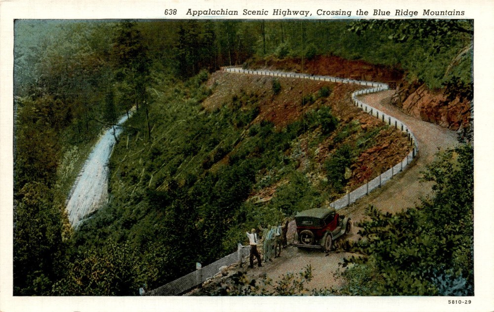 Appalachian Scenic Highway, Blue Ridge Mountains, Asheville, C. T. Postcard