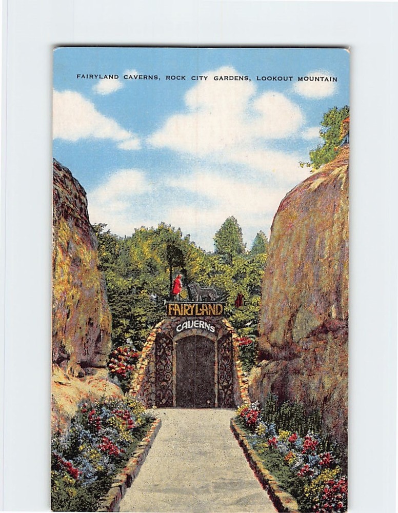 Postcard Fairyland Caverns Rock City Gardens Lookout Mountain Georgia USA