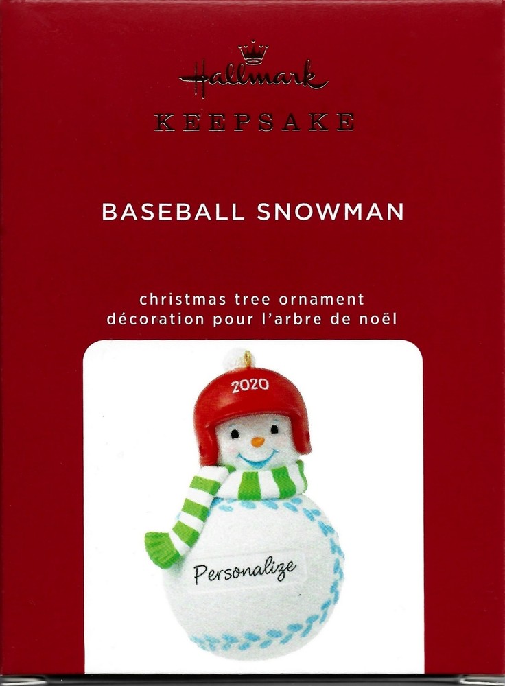Personalizable 2020 Hallmark Baseball Snowman Keepsake Ornament New