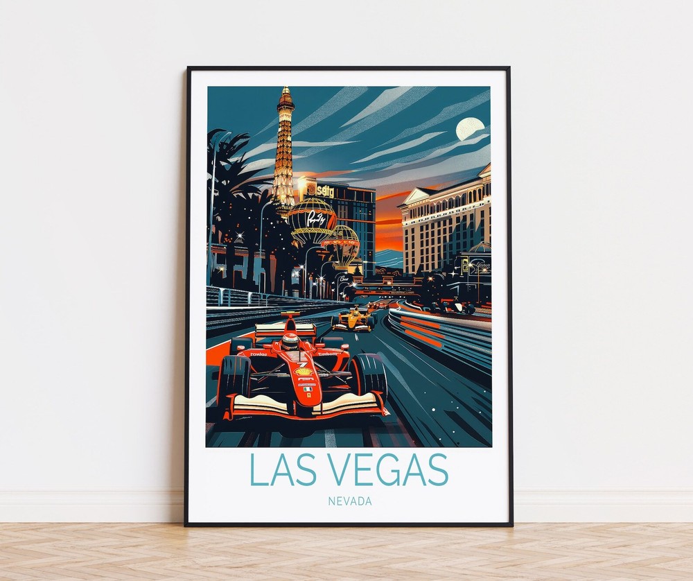 Las Vegas Travel Poster Las Vegas Nevada Wall Art Usa Custom Travel Poster Home