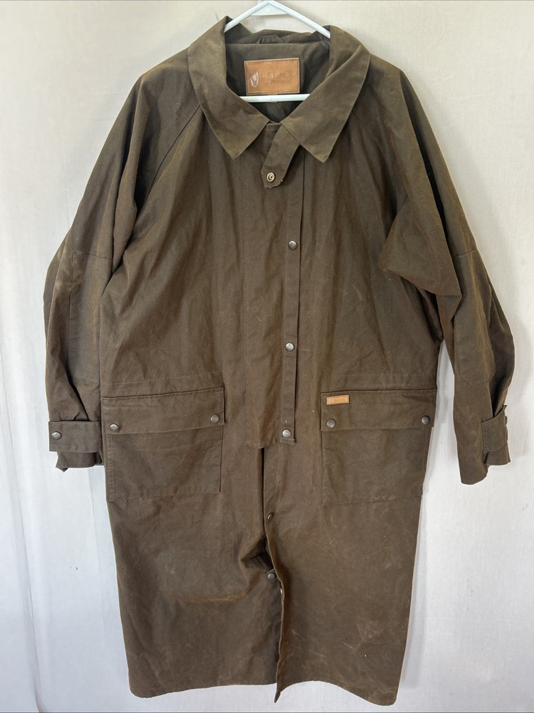 Outback Trading Co. Unisex Low Rider Western Oilskin Duster Coat Brown Size: L
