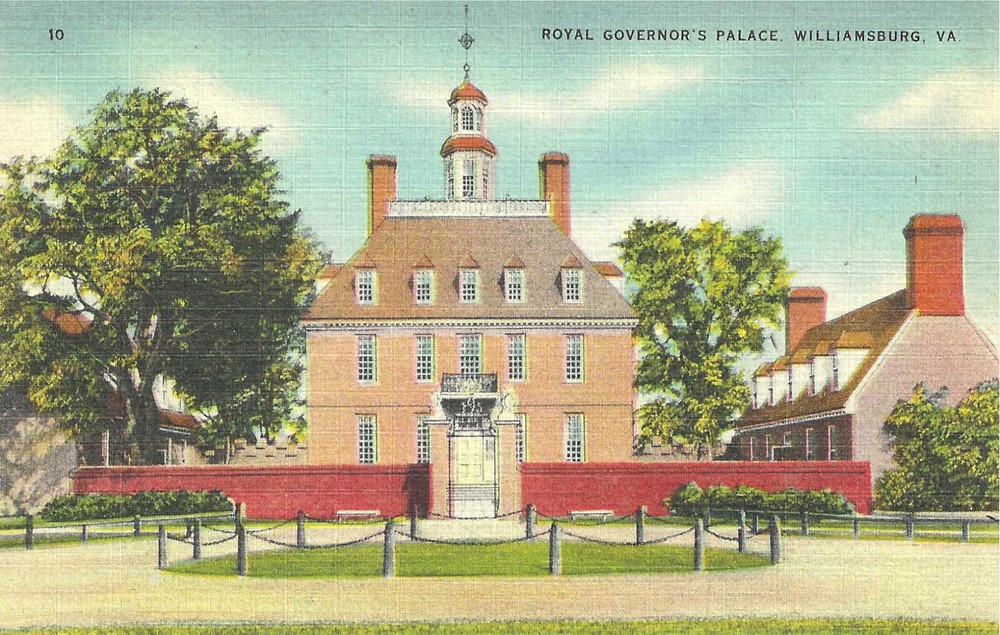 Williamsburg Virginia VA ~ Royal Governor's Palace ~ Linen Postcard UNP