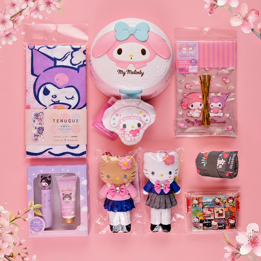 Sanrio Hello Kitty My Melody Kuromi Japan Kawaii Collection Box Set 9 Items