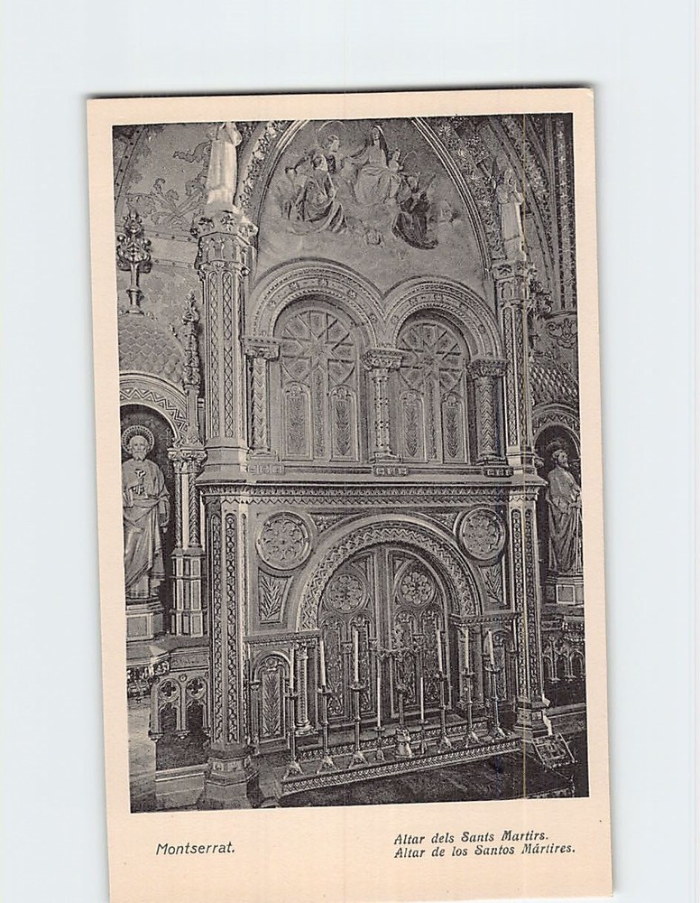 Postcard Altar of Sants Màrtirs Montserrat Spain