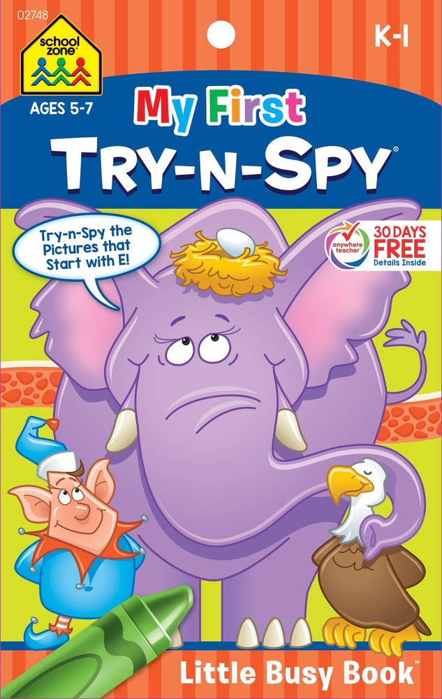 School Zone - My First Try-n-Spy® Workbook - Ages 5 to 7, Kindergarten to...