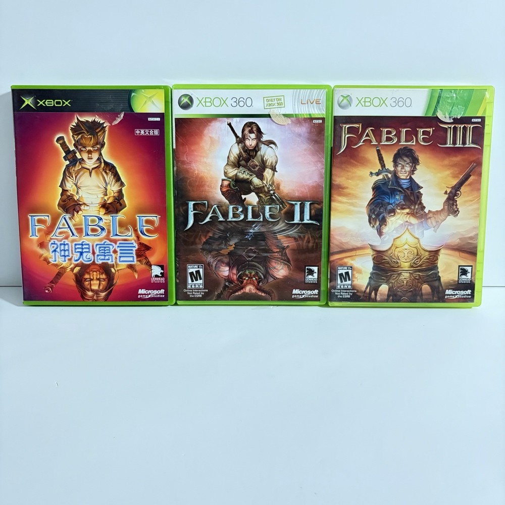 Fable Trilogy Fable 1  2 3 (Microsoft Xbox 360) Lot Of 3 - CIB Complete + Manual