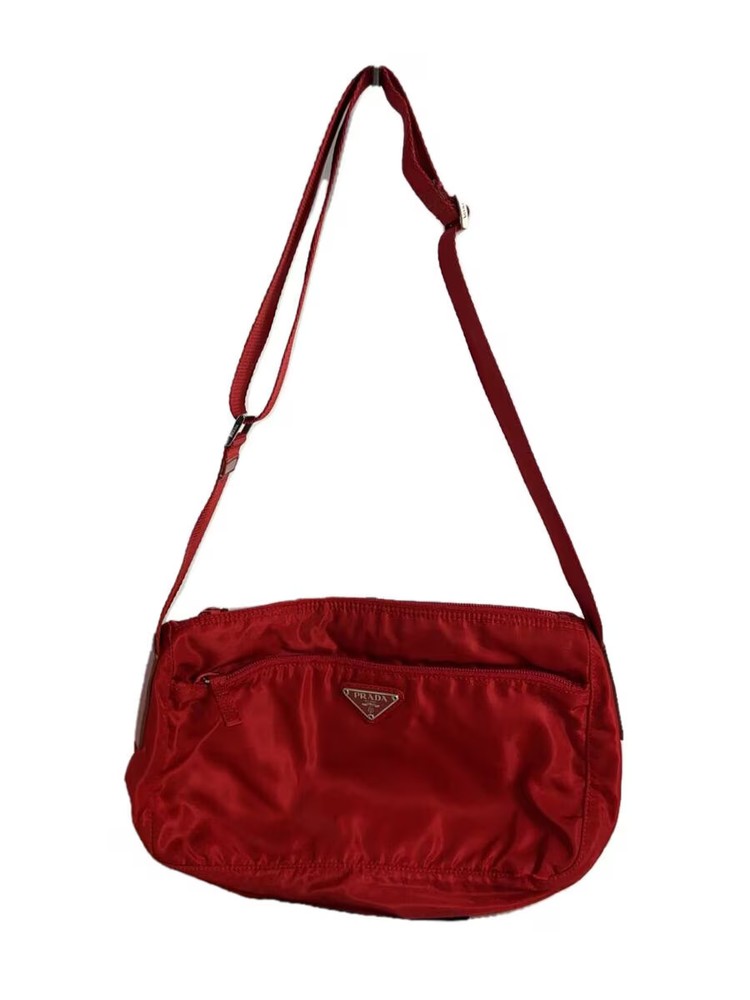 Prada Red Damaged Soiled Bag Vintage From Japan
