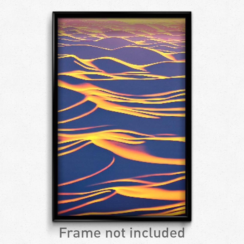8 Bit Psychedelic Pixel Art Poster - Wavy Plains Trippy Video Game Print