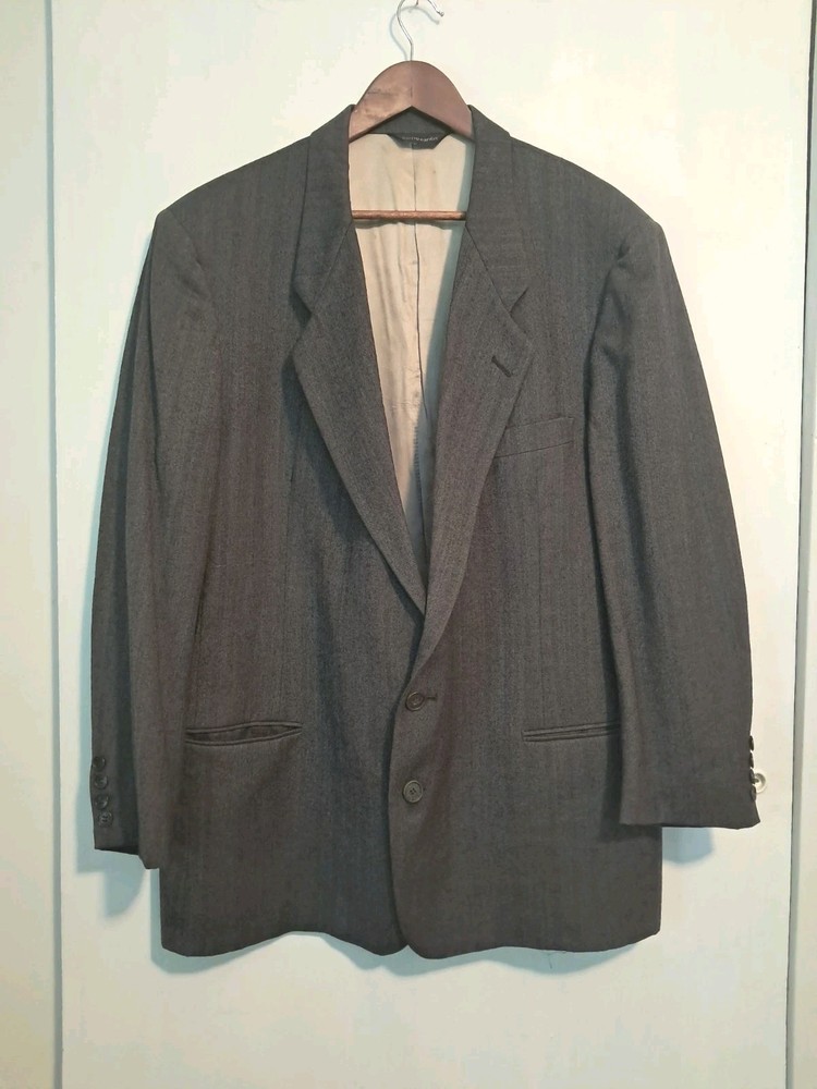 Vintage Pierre Cardin Mens Jacket Suit Blazer Size 42 XL Grey Wool Union Made