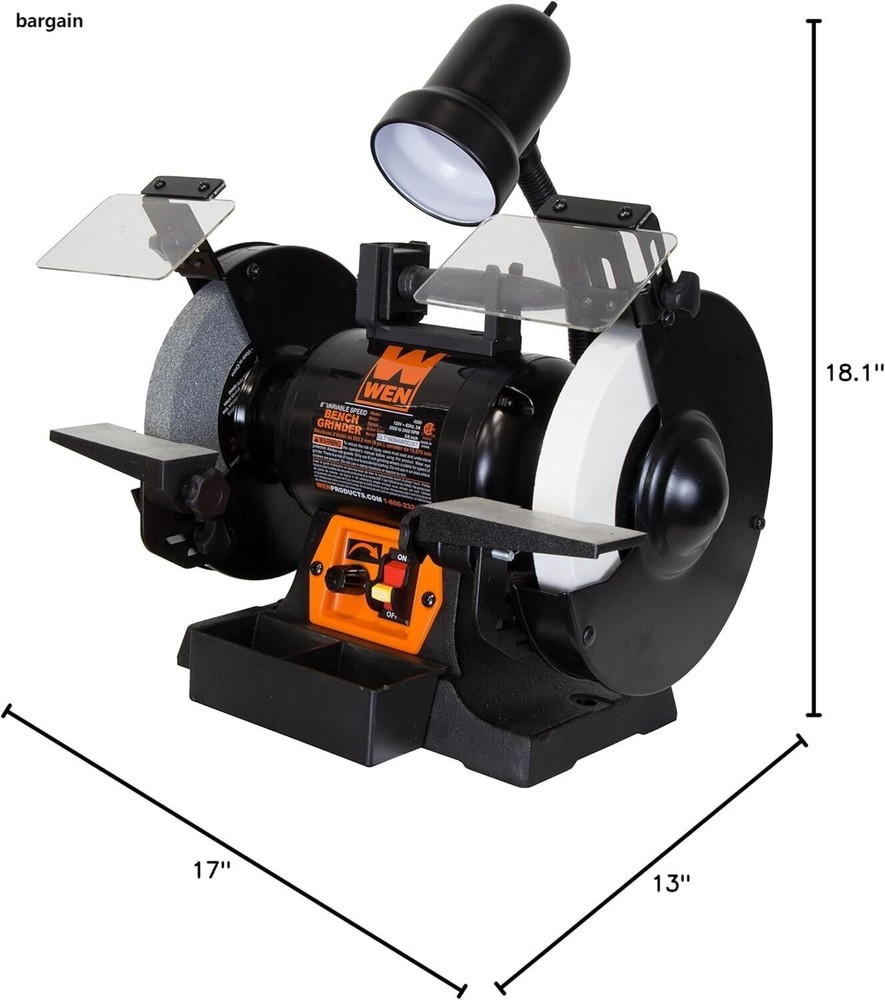 WEN BG4280 5-Amp 8-Inch Variable Speed Bench Grinder, NEW