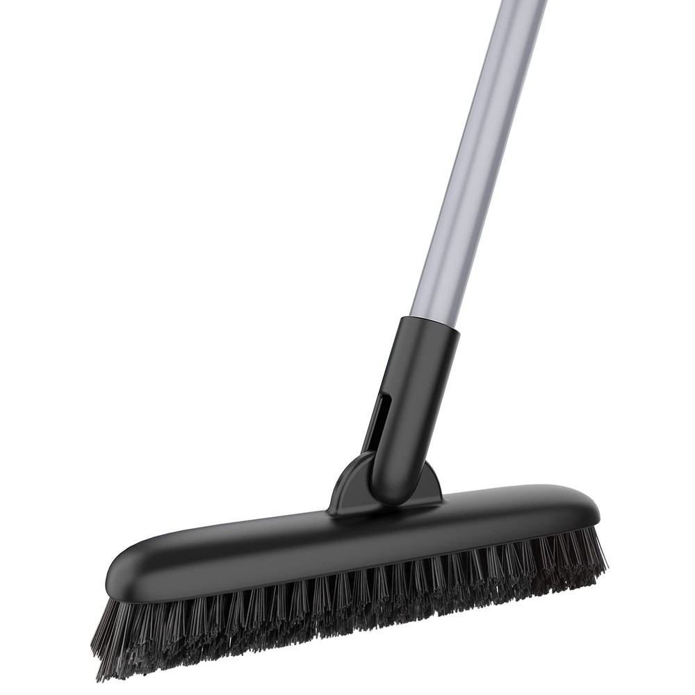 Heavy Duty Grout Scrub Brush with Long Handle, Shower Floor Scrubber for Clea...
