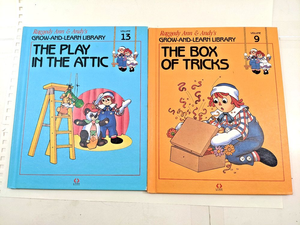 Raggedy Ann and Andy's Grow and Learn Library Volume 9 and 13 LYNX Vintage Book