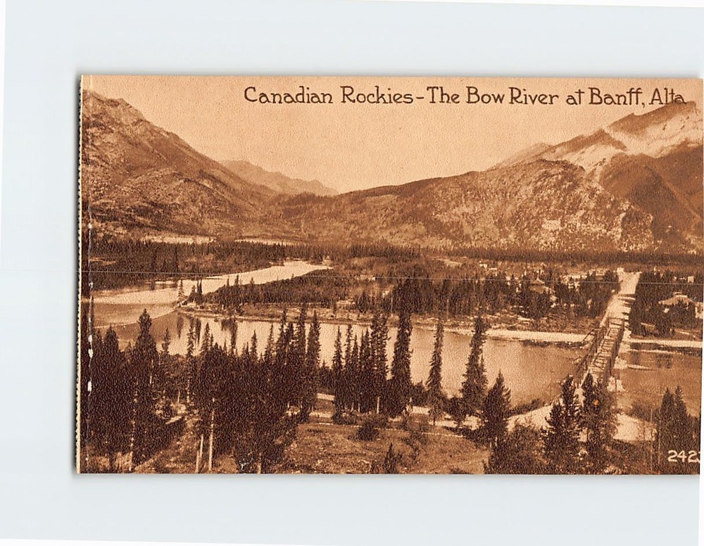 Postcard Bow River Canadian Rockies Banff Alberta Canada