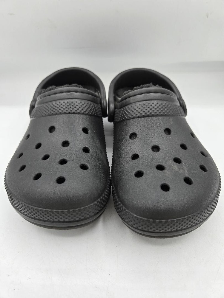 Crocs Classic Lined Clogs Black Slip-on Faux Fur Fuzzy & Warm Men 4/Women 6