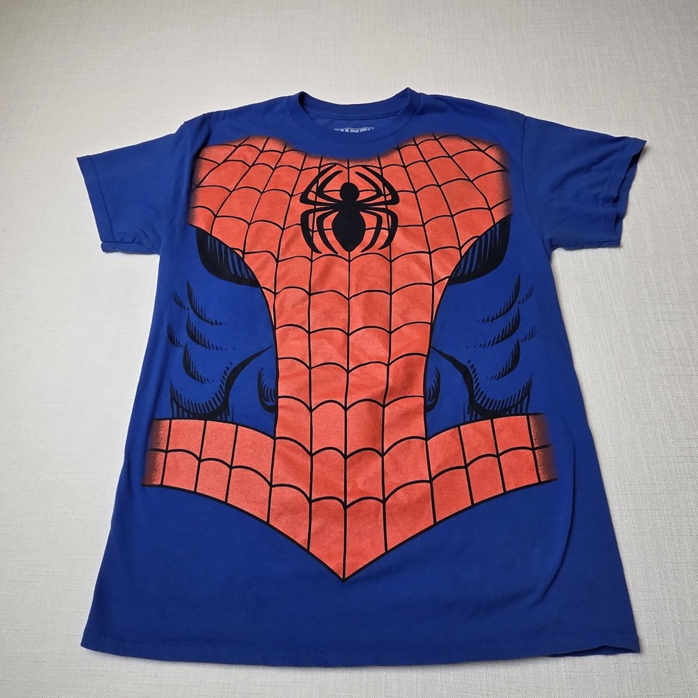 Marvel Spider Man Blue Cotton T-Shirt Men's Medium
