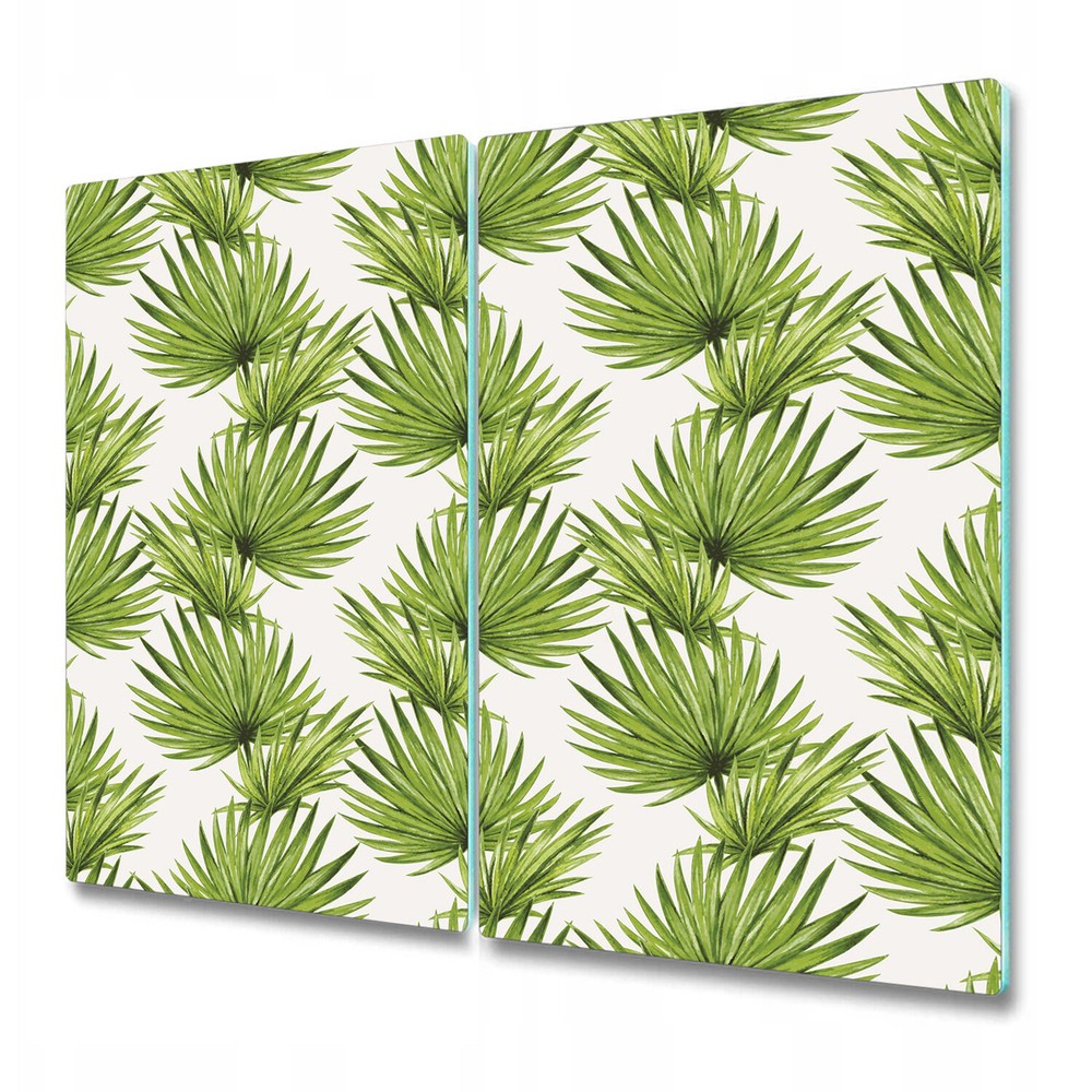 Glass Chopping Board Utensil Tropical leaf fabric Palm Exotic style plants