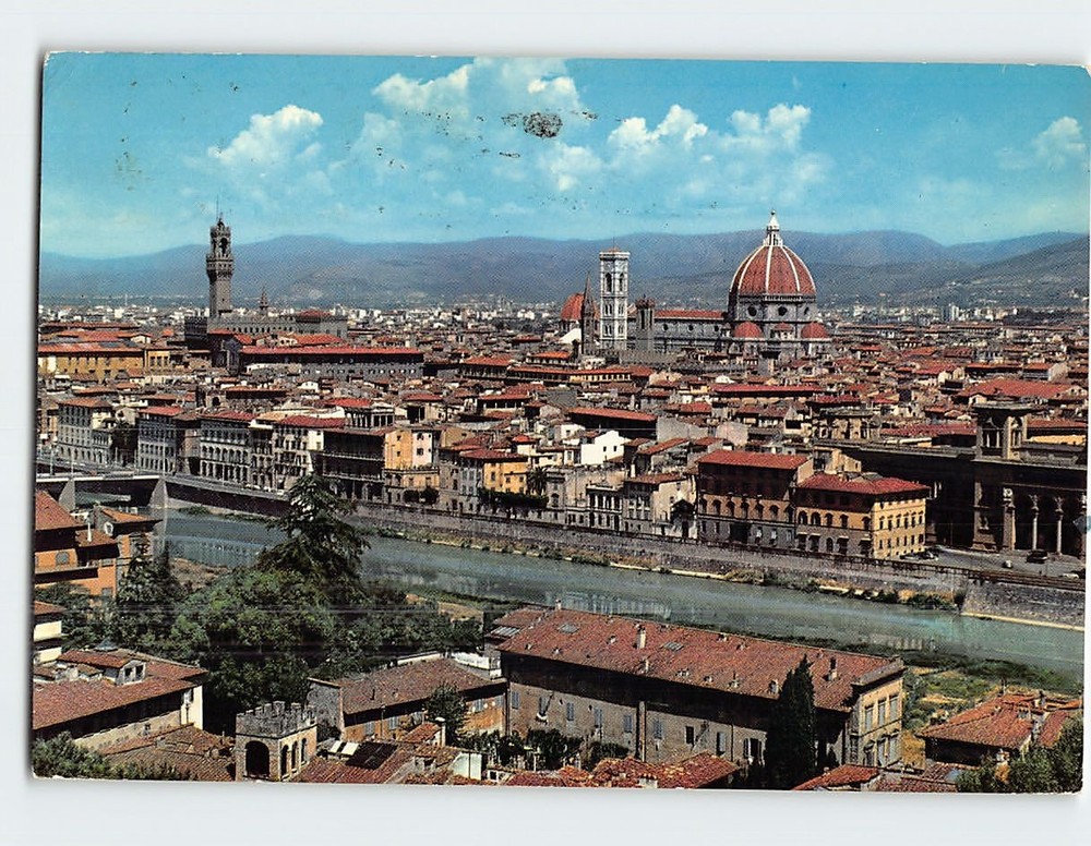 Postcard Panoramic View Florence Italy