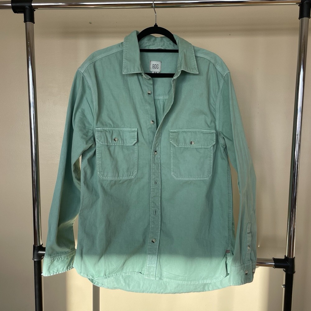 BDG Urban Outfitters Long Sleeve Button Down Shirt Womens Medium Green