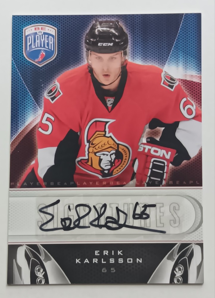 2009-10 Be A Player Rookie Autograph Erik Karlsson Ottawa Senators